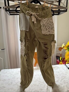 POL Olive Green Utility Pants with Elastic Waist